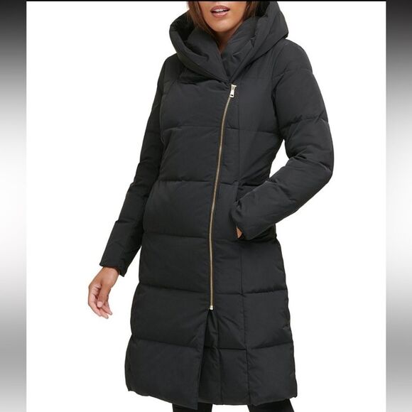 NWT Cole Haan Signature Asymmetrical Collar Convertible Coat 40in size XL - Picture 2 of 13